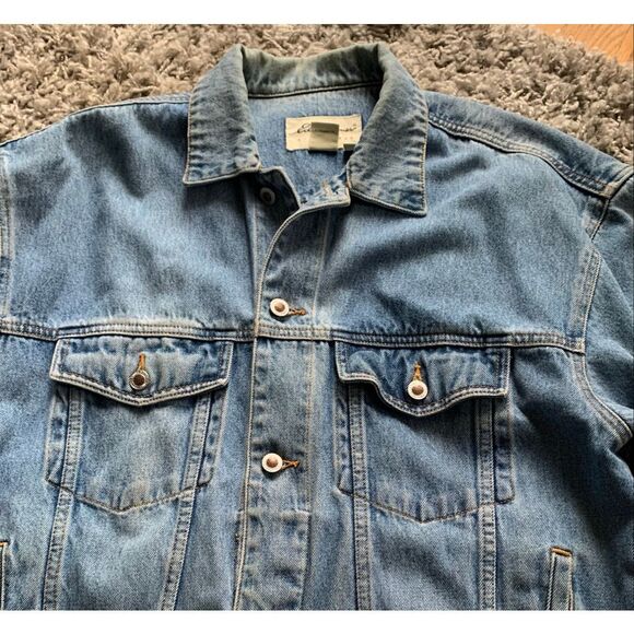 Vintage Eddie Bauer Denim Trucker Jean Jacket Mens sz M - Picture 2 of 6
